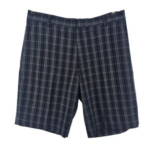 Nike Tiger Woods Collection Golf Shorts Mens 34 Blue Gray Plaid Stretch